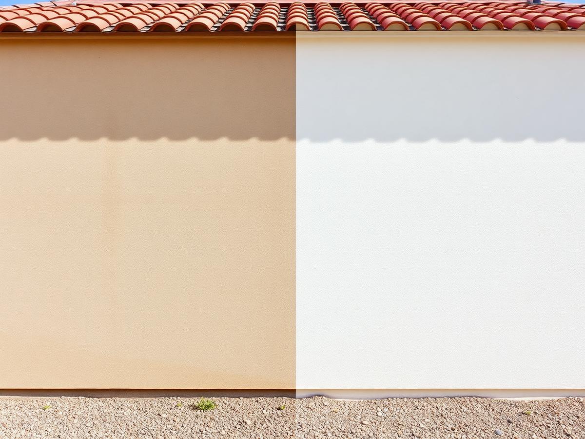 Before and after house & roof wash by AZ Crystal Clear Pressure Washing